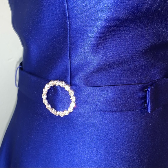 Lillie Rubin Royal Blue Strapless Dress With Belt Size 4 - Picture 3 of 16